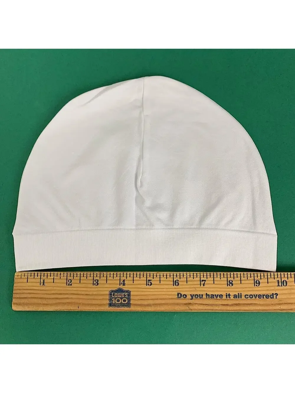 Y2k 2000s style white skull cap beanie hat. Unisex. Nice fit